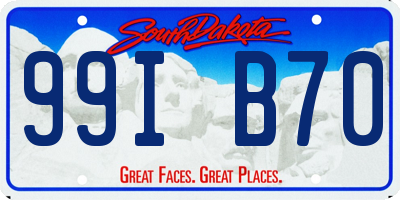 SD license plate 99IB70