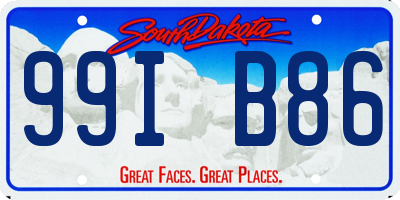 SD license plate 99IB86