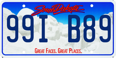 SD license plate 99IB89