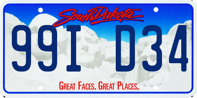 SD license plate 99ID34