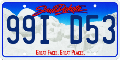 SD license plate 99ID53