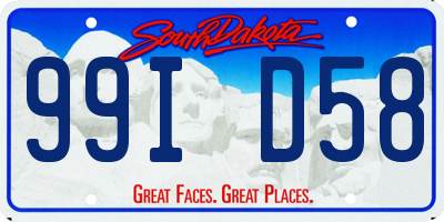 SD license plate 99ID58
