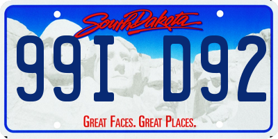 SD license plate 99ID92