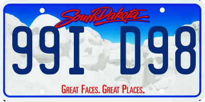 SD license plate 99ID98