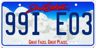 SD license plate 99IE03