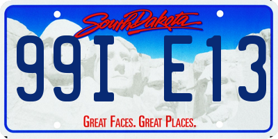 SD license plate 99IE13