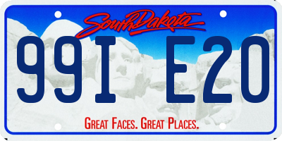 SD license plate 99IE20