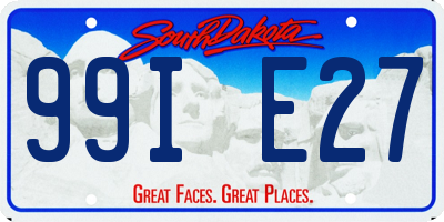SD license plate 99IE27