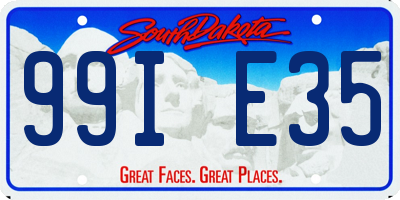 SD license plate 99IE35