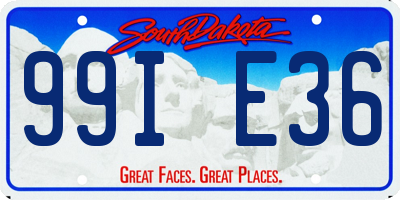 SD license plate 99IE36