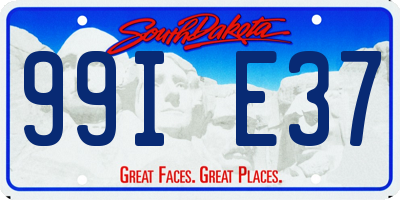 SD license plate 99IE37
