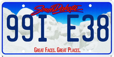 SD license plate 99IE38