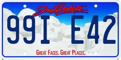 SD license plate 99IE42