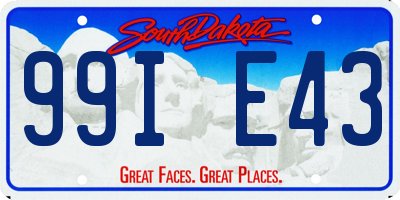 SD license plate 99IE43