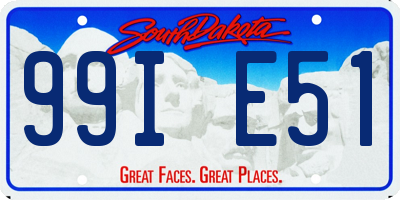 SD license plate 99IE51