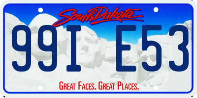 SD license plate 99IE53