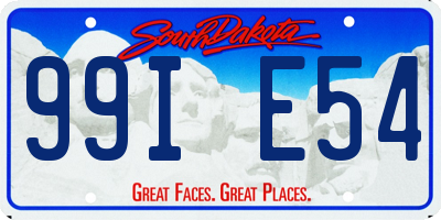 SD license plate 99IE54