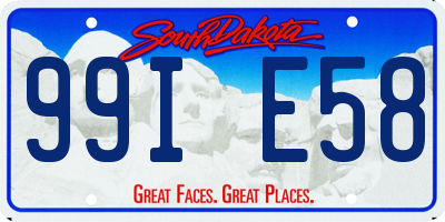 SD license plate 99IE58