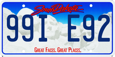 SD license plate 99IE92