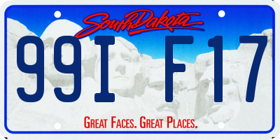 SD license plate 99IF17