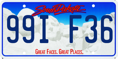 SD license plate 99IF36