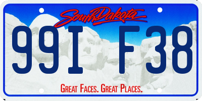 SD license plate 99IF38