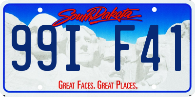 SD license plate 99IF41