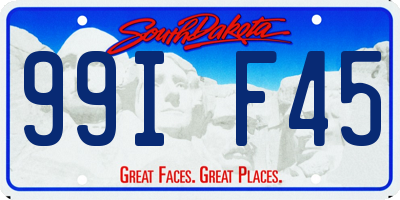 SD license plate 99IF45