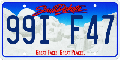 SD license plate 99IF47