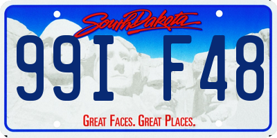 SD license plate 99IF48