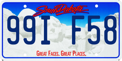 SD license plate 99IF58