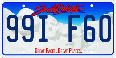 SD license plate 99IF60