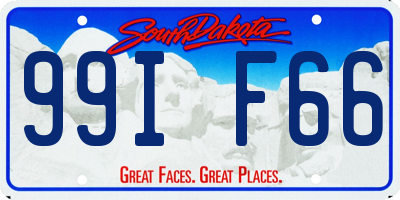 SD license plate 99IF66