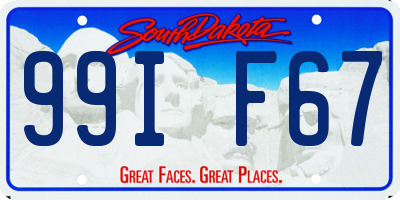 SD license plate 99IF67