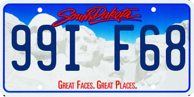 SD license plate 99IF68