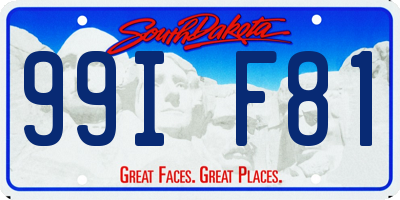 SD license plate 99IF81