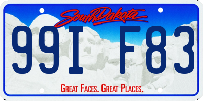 SD license plate 99IF83