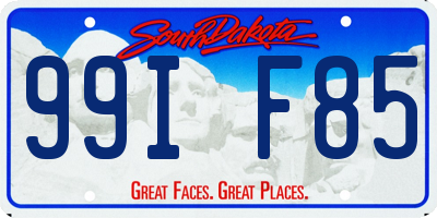 SD license plate 99IF85