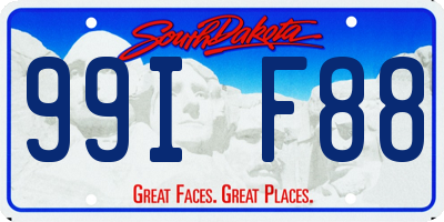 SD license plate 99IF88