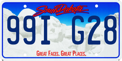 SD license plate 99IG28