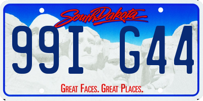 SD license plate 99IG44