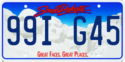 SD license plate 99IG45