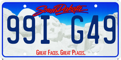 SD license plate 99IG49