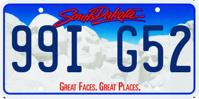 SD license plate 99IG52
