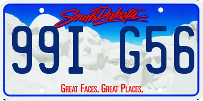 SD license plate 99IG56