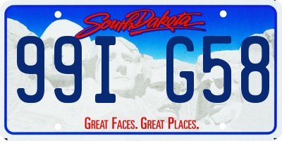 SD license plate 99IG58