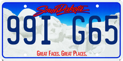 SD license plate 99IG65