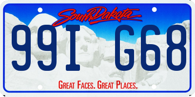 SD license plate 99IG68