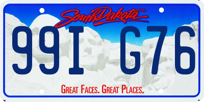 SD license plate 99IG76