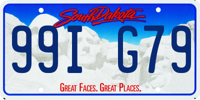 SD license plate 99IG79